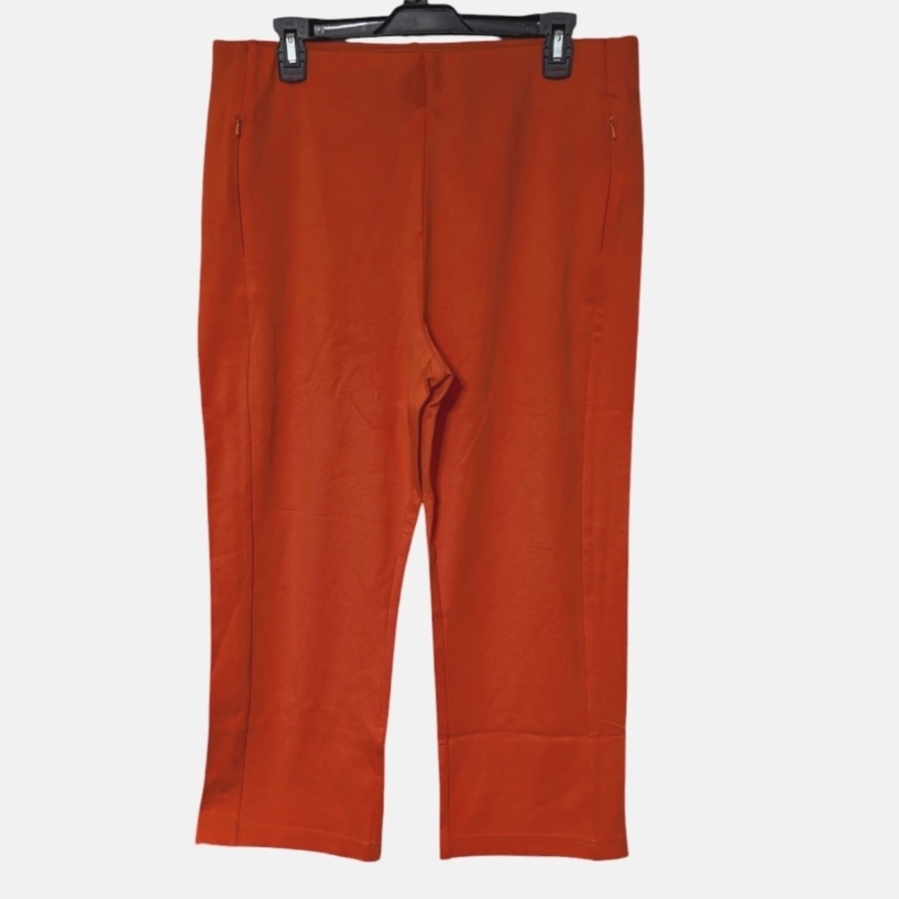 Betabrand Monroe Straight Leg Orange Trouser Yoga Pants Size XL Petite Short